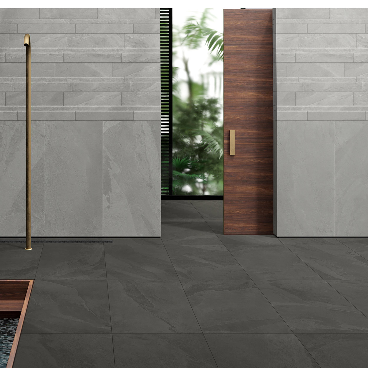 Unicom Starker Brazilian Slate Elephant Grey Vloertegel 30x60cm